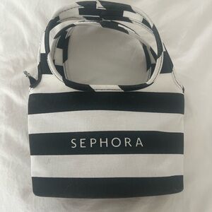Sephora Monochrome Striped Cosmetic Bag